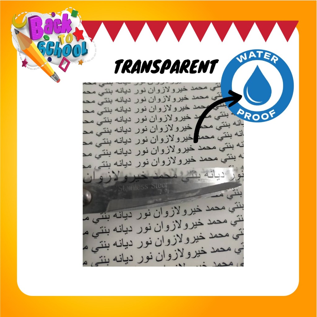 Name Sticker Label Buku Alat Tulis Stationery Waterproof Stiker Nama ...