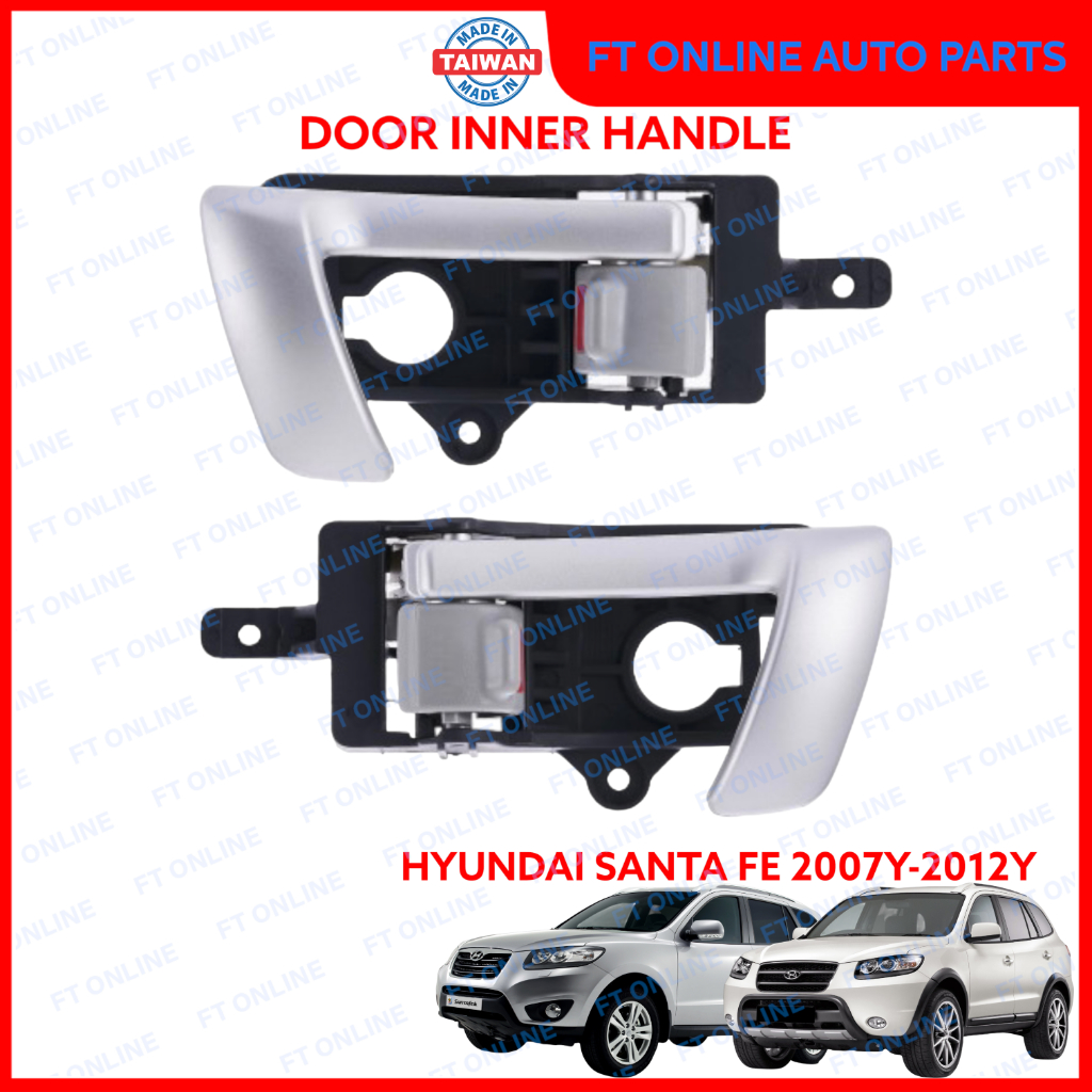 Interior Door Handle - Driver Side For Hyundai Santa Fe (2007-2012) - Silver & Gray