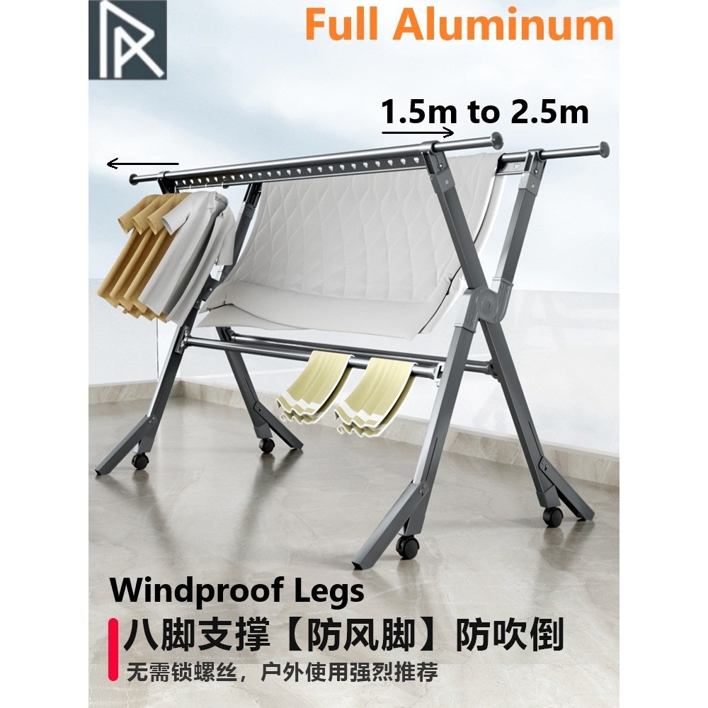 PA Premium Foldable/Extendable Double Pole Cloth Hanger / Ampaian Baju ...