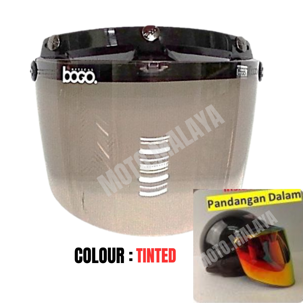 VISOR TINTED CERMIN HELMET 3 Pin Visor Siang Malam BOB HEATH (FORMs88