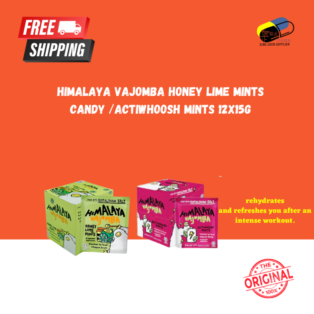 Himalaya Vajomba Honey Lime Mints Candy /Actiwhoosh Mints 12x15g
