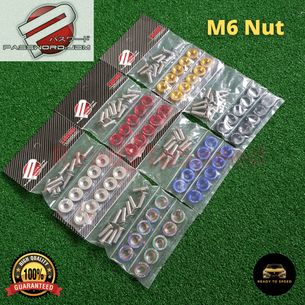 JDM M6 Screw Nut Car Modified Hex Fasteners Fender Washer Bumper Engine ...