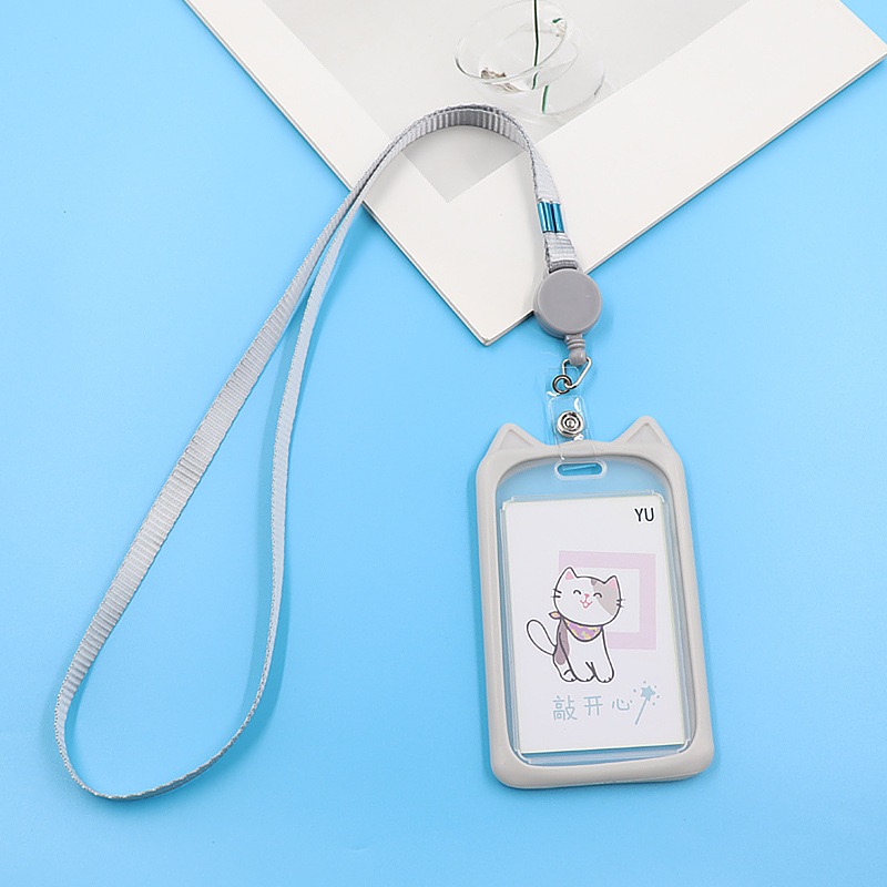 ID student card & work ID card with lanyard Name Card Holder Cartoon ...