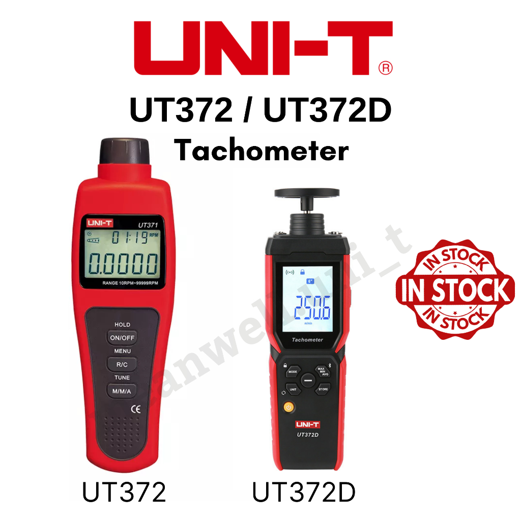 Tachymètre Sans Contact Uni-T UT372 - Mesure Jusqu'à 99999 Tr/min, Avec Sortie USB