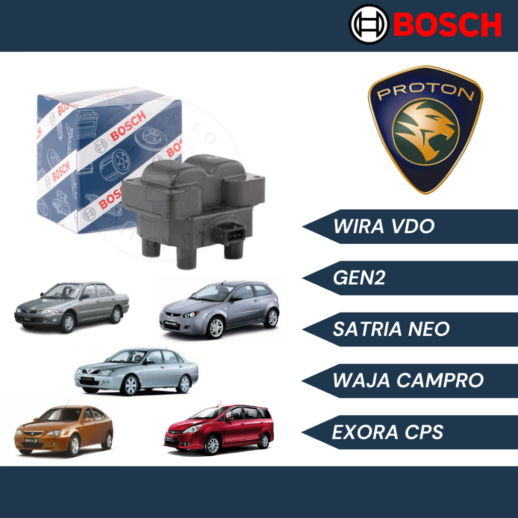 BOSCH Ignition Coil Proton Wira VDO / Gen2 / Satria Neo / Waja Campro