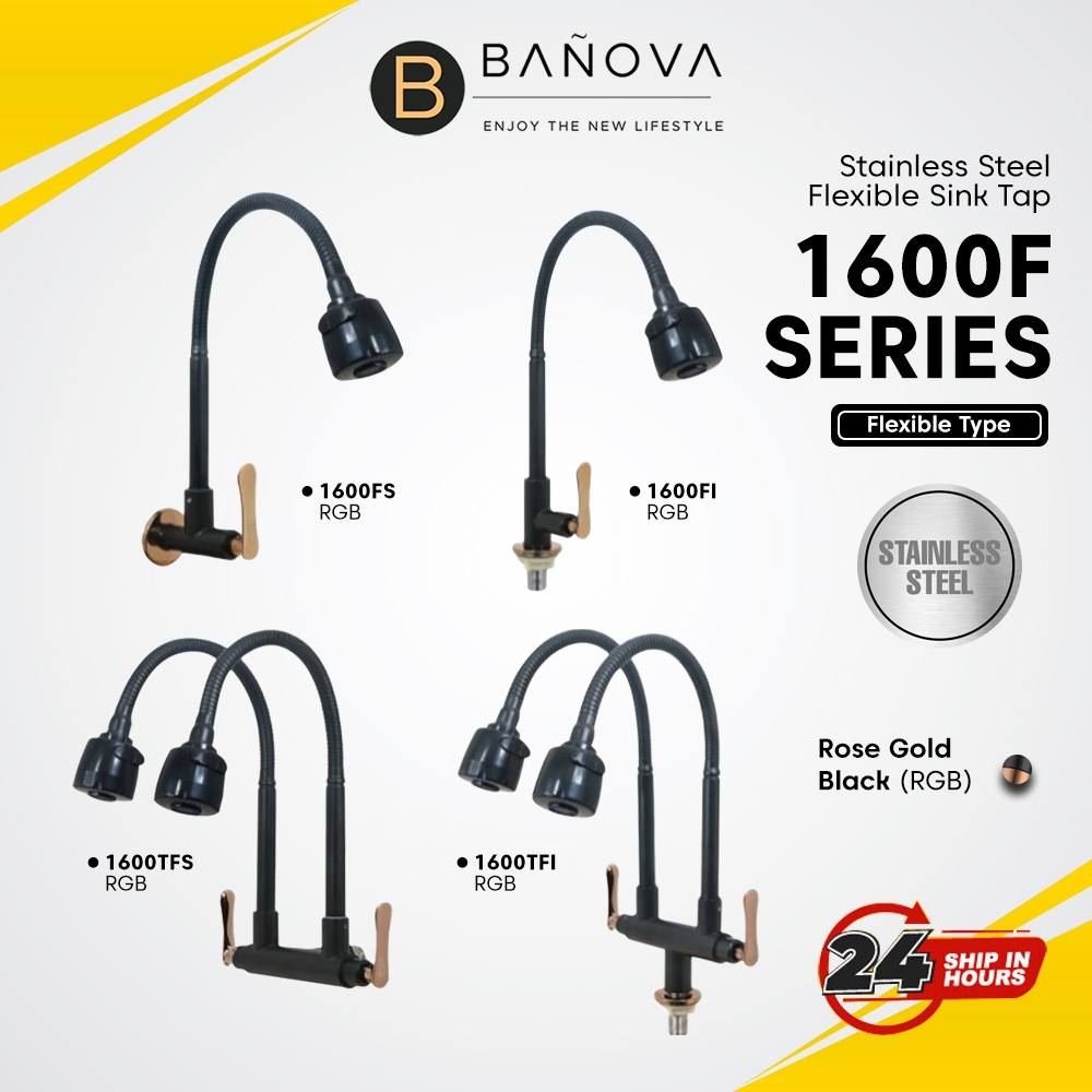 BANOVA SUS304 Stainless Steel Kitchen Sink Tap Water Tap Series 1600 F ...