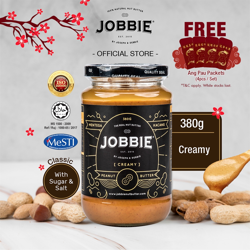 [FREE CNY Ang Pau Packets] JOBBIE Creamy Classic Peanut Butter (380g ...