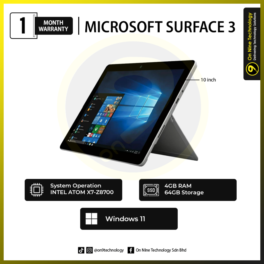 Cheapest microsoft surface 3 tablet 4 64gb shopee malaysia