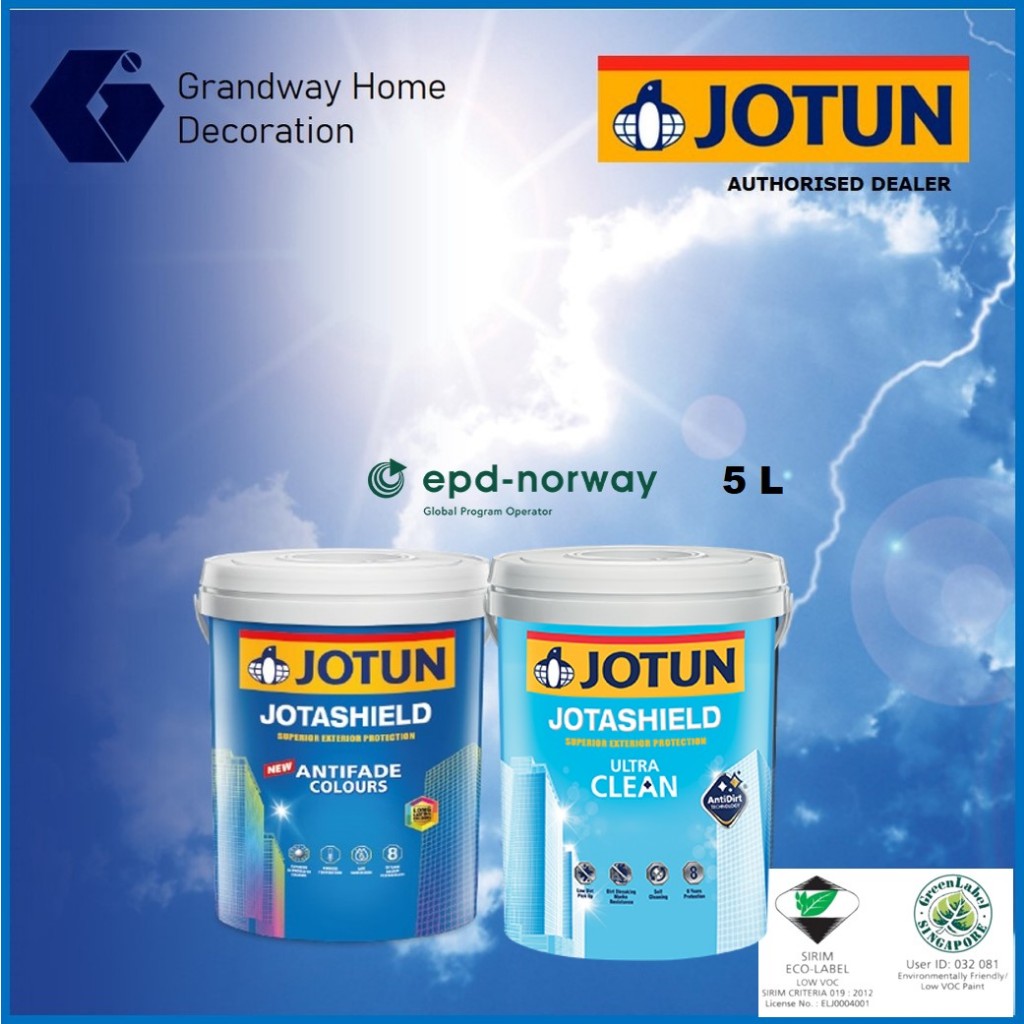 5L Jotun Jotashield Antifade Colours / Ultra Clean - Exterior Paint ...