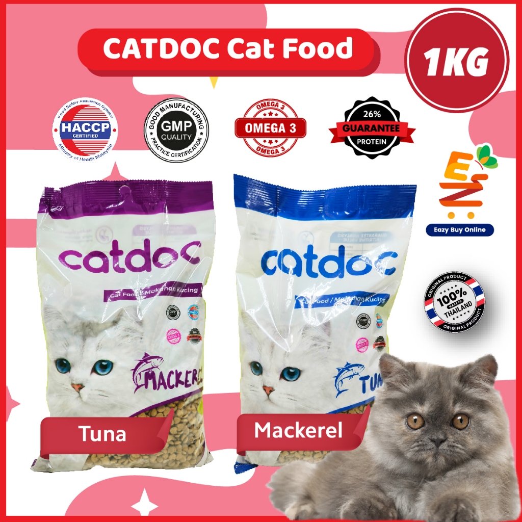 CATDOC Protein 26% Dry Cat Food (Makanan Kucing) Chicken / Tuna / Lamb ...