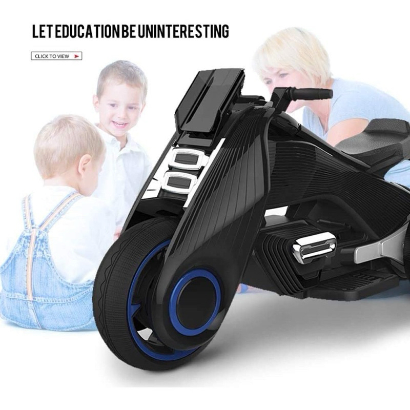 🏍️ BLACK Children Electric Motorcycle Car Electromobile Rechargeable ...