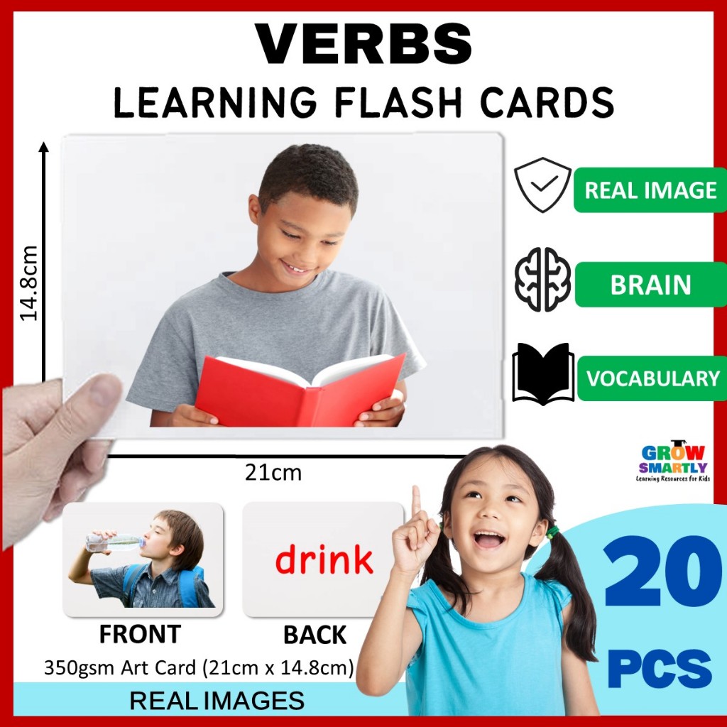 Kata Kerja Action Verb Flash Card For Kid Kata Kerja Bergambar Autism