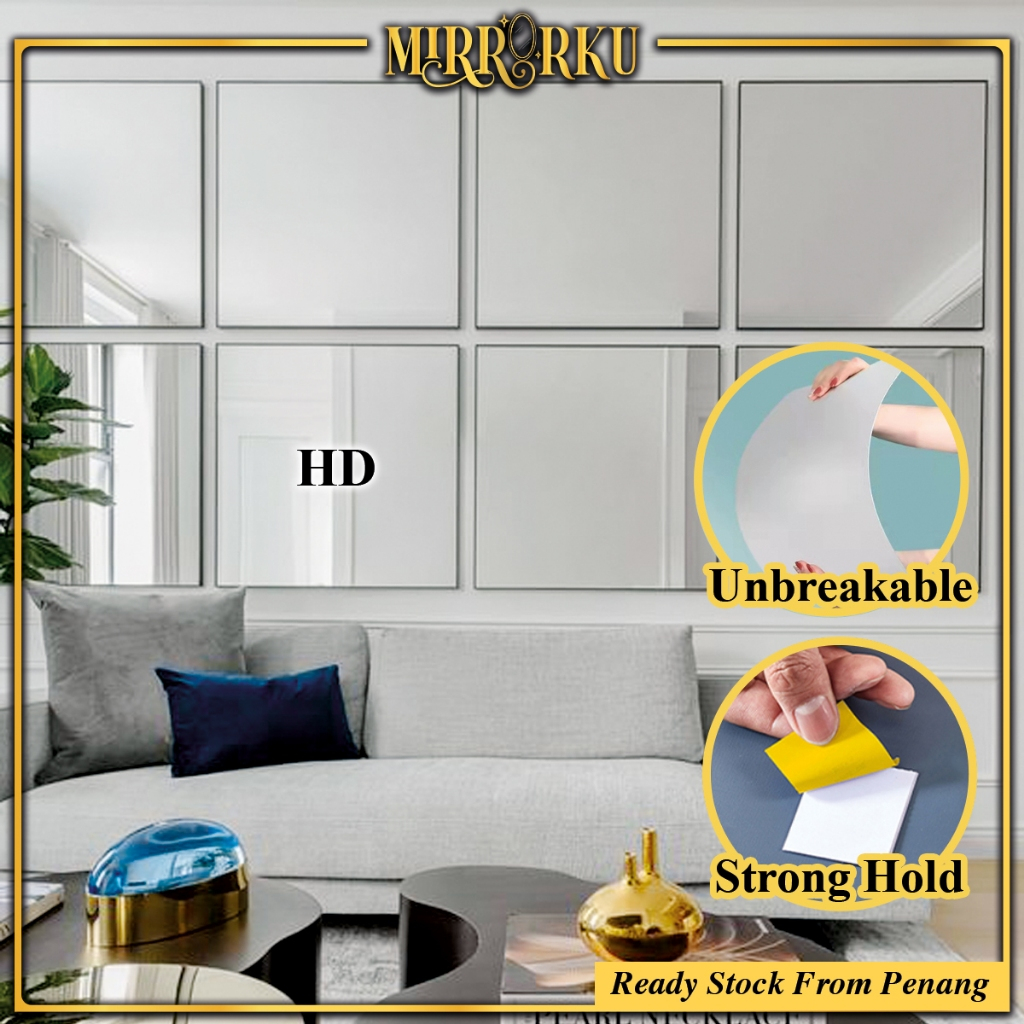 MIRRORKU IKEA Wall Decor Mirror Self Adhesive Wall Mirror Living Room