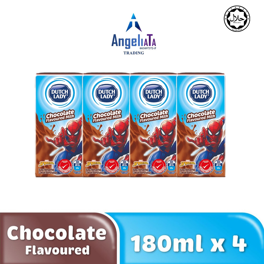 🥛🍫Dutch Lady Milky Marvel Avengers Chocolate Flavor 180ml x 4s UHT ...