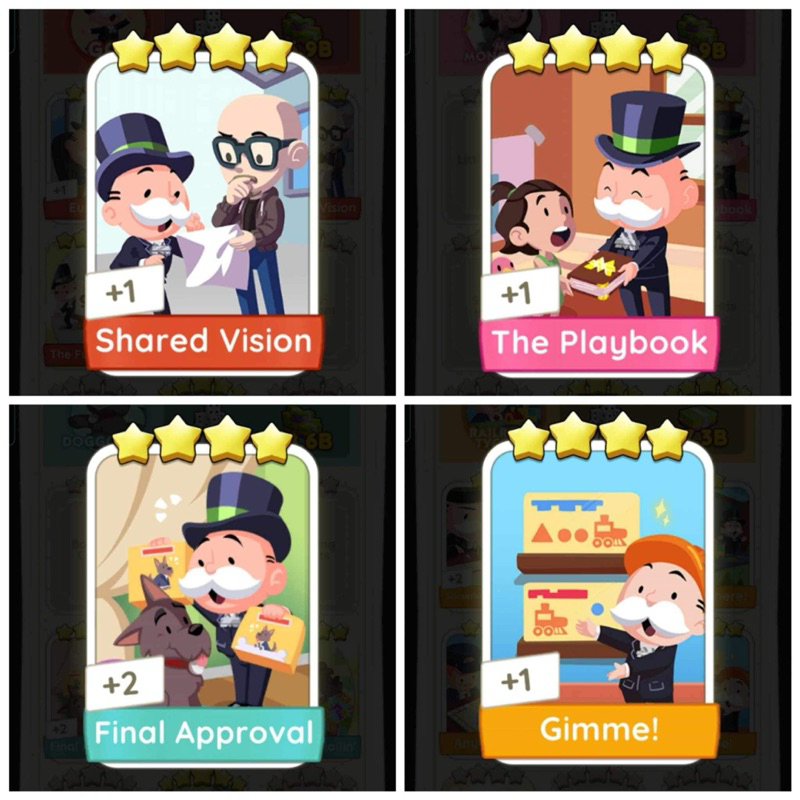 🎩 4 ⭐️ Monopoly Go Stickers / Cards (cheapest & 💯trusted) EXCEPT ROOM ...