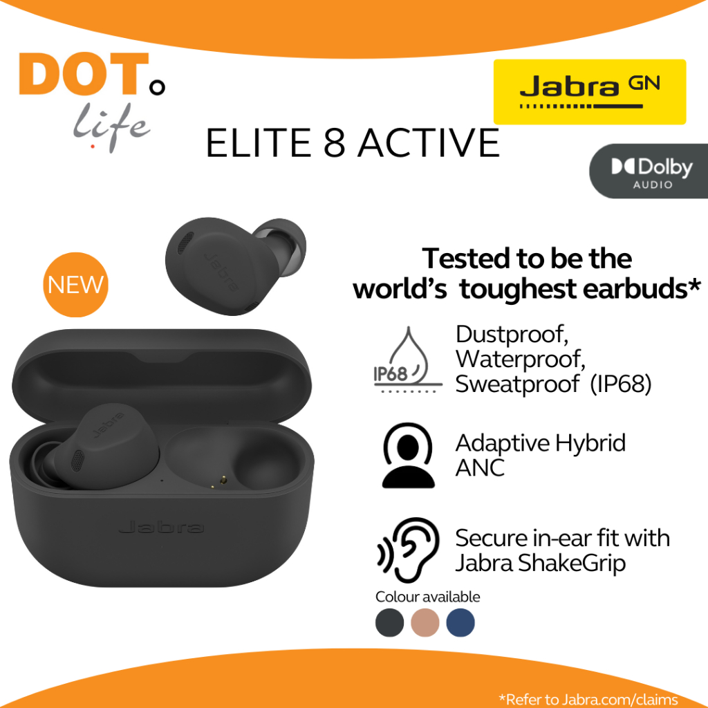 Jabra Elite 8 Active True Wireless Earbuds - Tested to be the world's ...