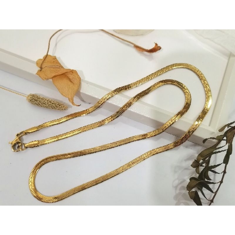 H&J Jewelry Stainless Steel Gold Plated Box Link Chain – 16-36" With Cross Pendant (Choose Length)