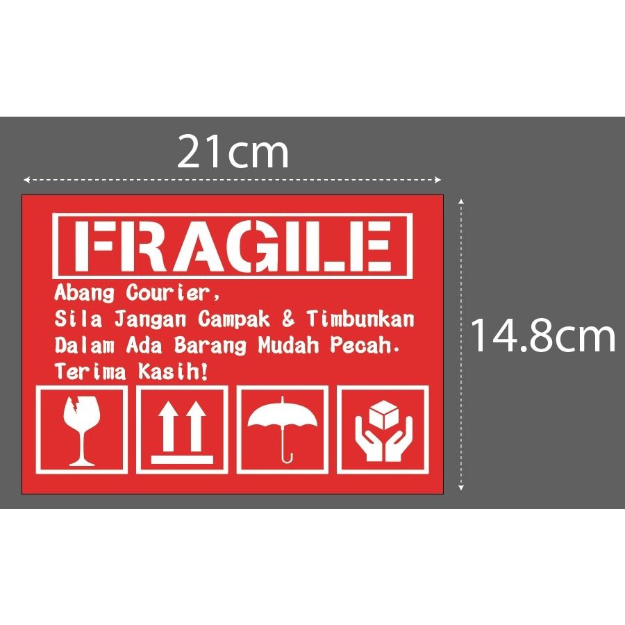 Extra Large Fragile Sticker A5 Size Ready Stock Fast Shipping | Shopee ...