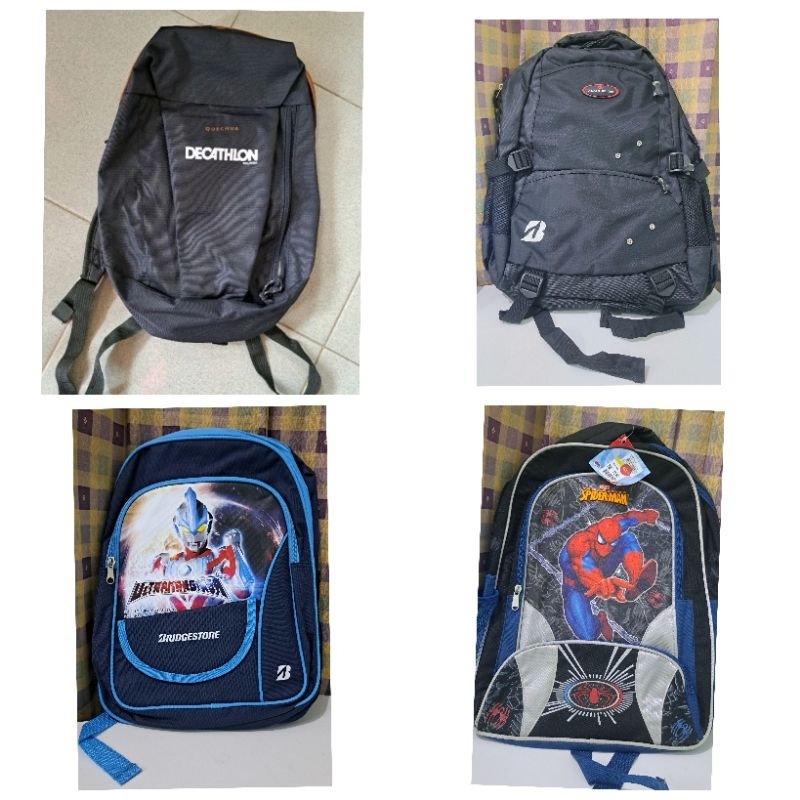 new set original Decathlon sport hiking zumba running bag backpack. ultra man Spider Man school bag. Shopee Malaysia