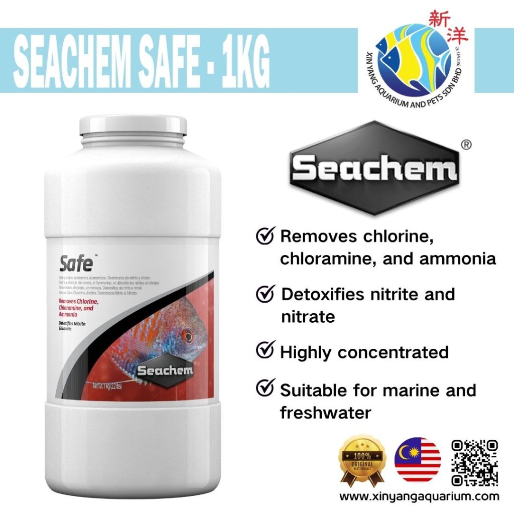 SEACHEM SAFE 1KG REMOVES CHLORINE, CHLORAMINE, AND AMMONIA Shopee