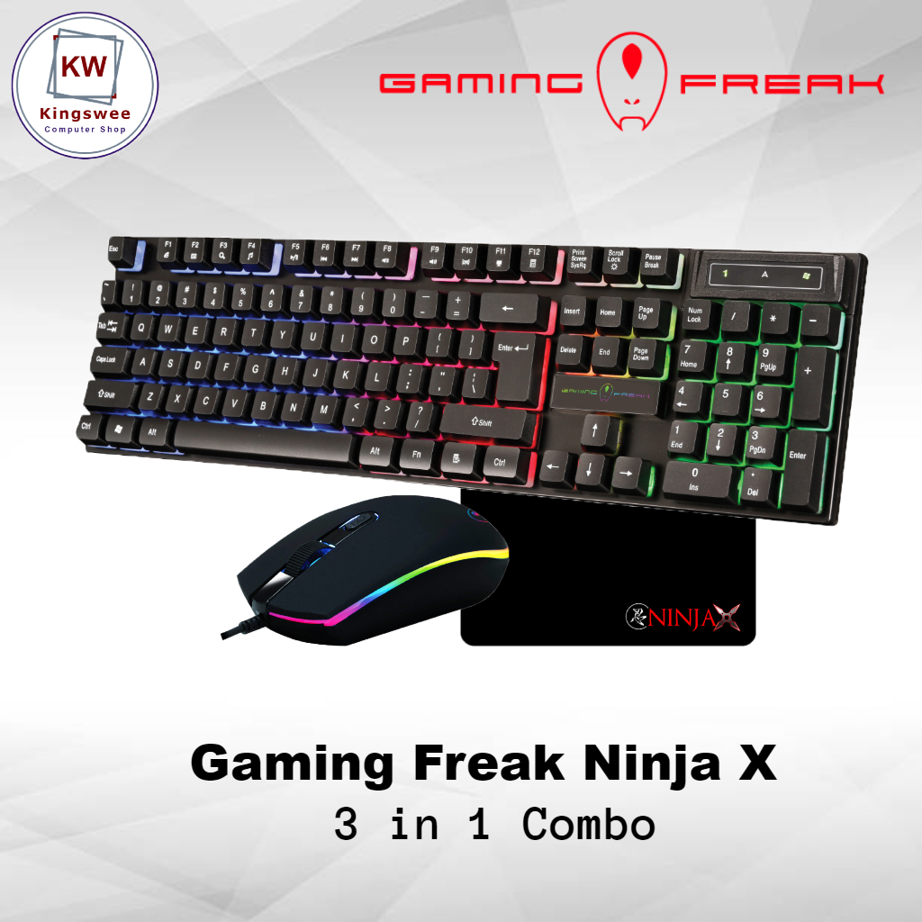 Gaming Freak Ninja X 3 in 1 Combo Gaming Keyboard + Mouse + Mousepad ...