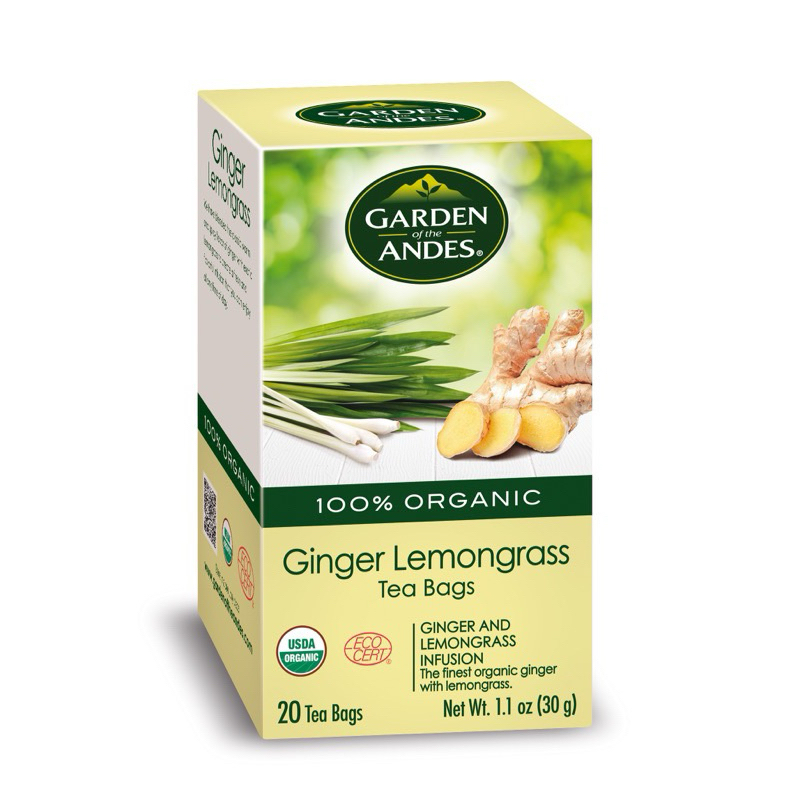 Garden Of The Andes Organic Tea 20 Bags Assorted Lemon Balm Lemongrass Lemon Verbena Ceylon