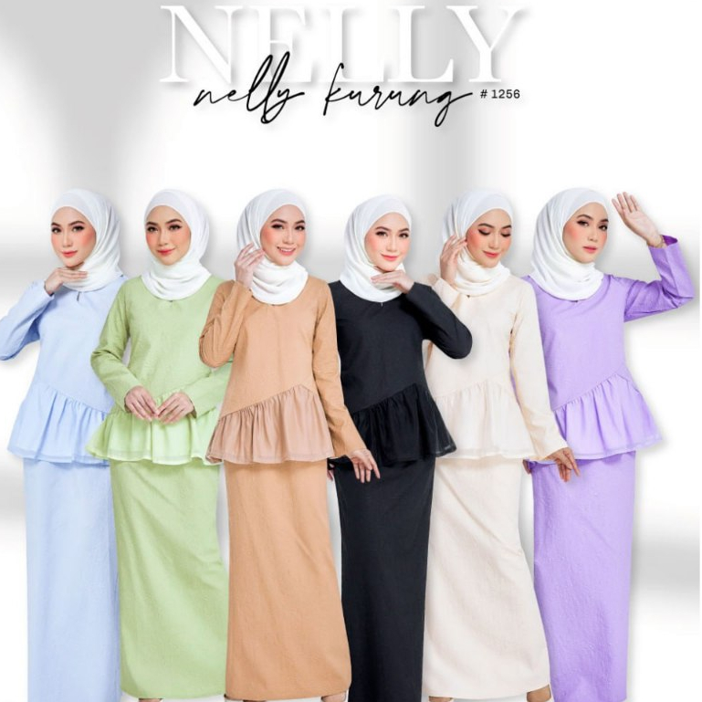 CHICCHOC NELLY KURUNG MODEN RUFFLE SNOW BROCADE BAJU RAYA 2024 KAIN ...