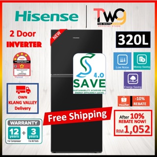 [FREE SHIPPING] Hisense (206L / 240L / 320L) 2 Door Top Freezer Inverter Fridge Refrigerator RT218 RT286 RT328 RT220
