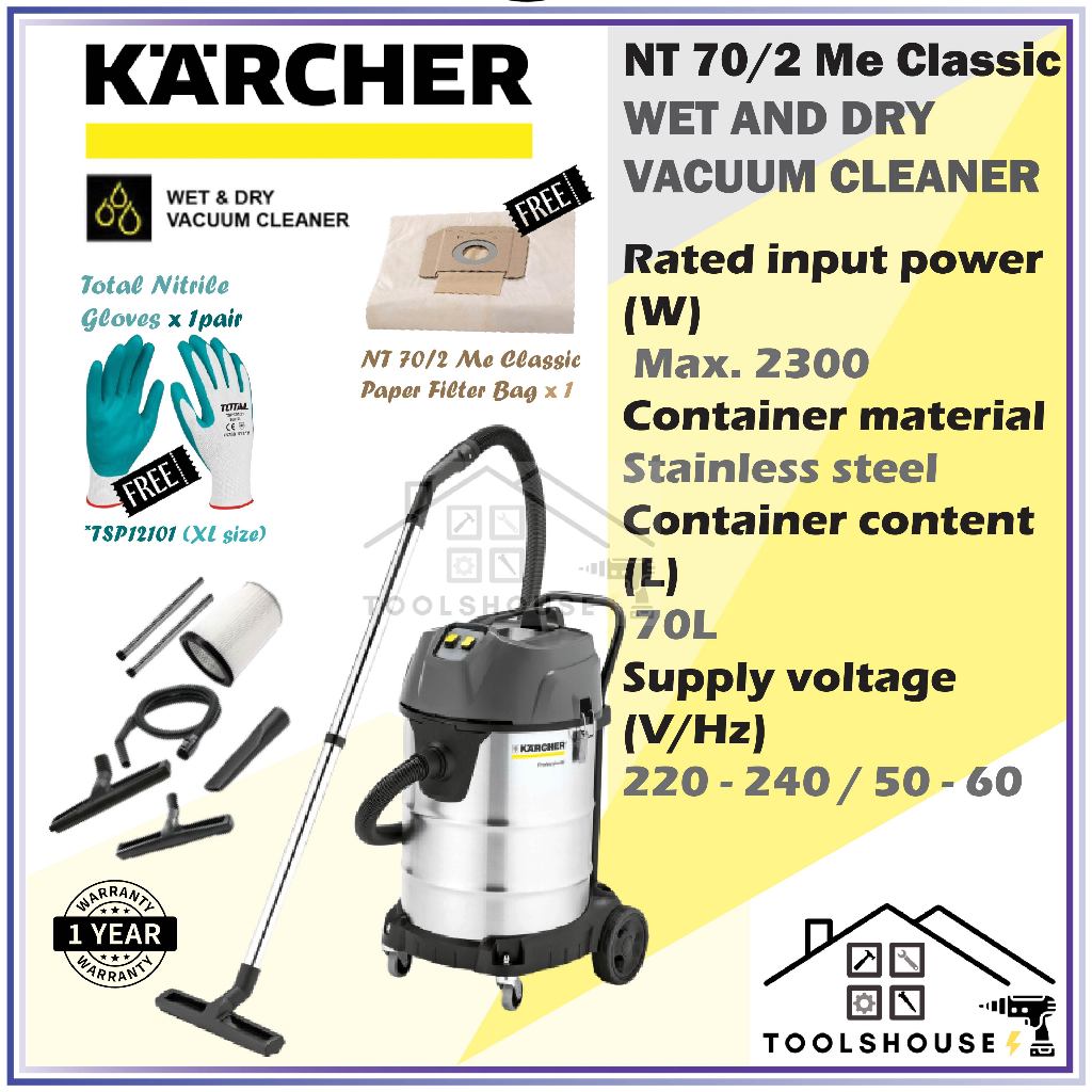Karcher Wet & Dry Vacuum Cleaner NT 70/2 Me Classic Shopee Malaysia