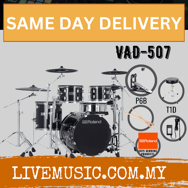 Roland VAD507 VDrums Acoustic Design Electronic Drum Kit w/Pedal ( VAD