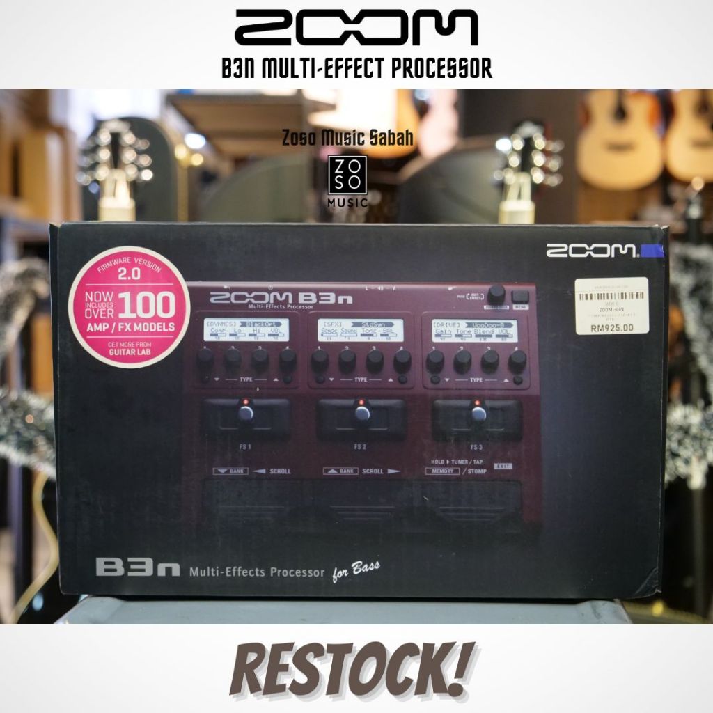 ZOOM B3n MultiEffects Processor (Bass MultiEffects) Shopee Malaysia