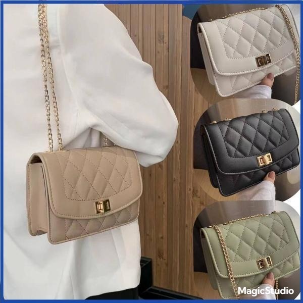 SKM Women's Elegant Chain Embroidery Thread Sling Bag BG470 | Shopee ...