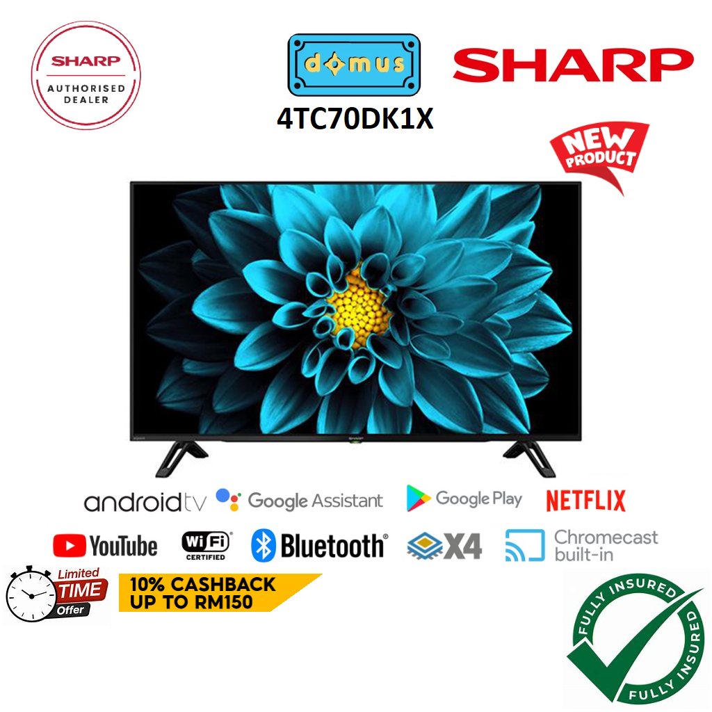 Sharp Android Smart TV HD Television Can Youtube Netflix Anycast (70 ...