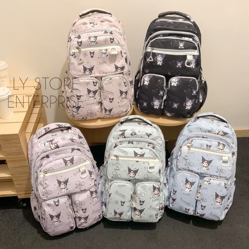Kuromi Large Capacity 45cm backpack School Bag Beg Sekolah Compartments ...