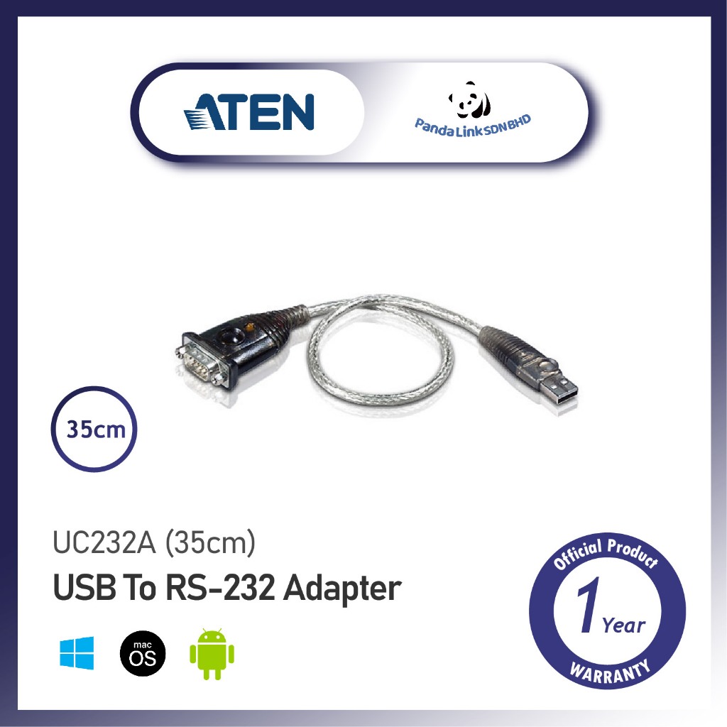 ATEN UC232A USB to RS-232 Adapter (35 cm) | Shopee Malaysia