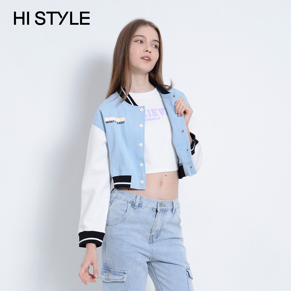 HI STYLE Women Crop Top Denim Jacket - Light Blue - FVA410062 / Jekat ...
