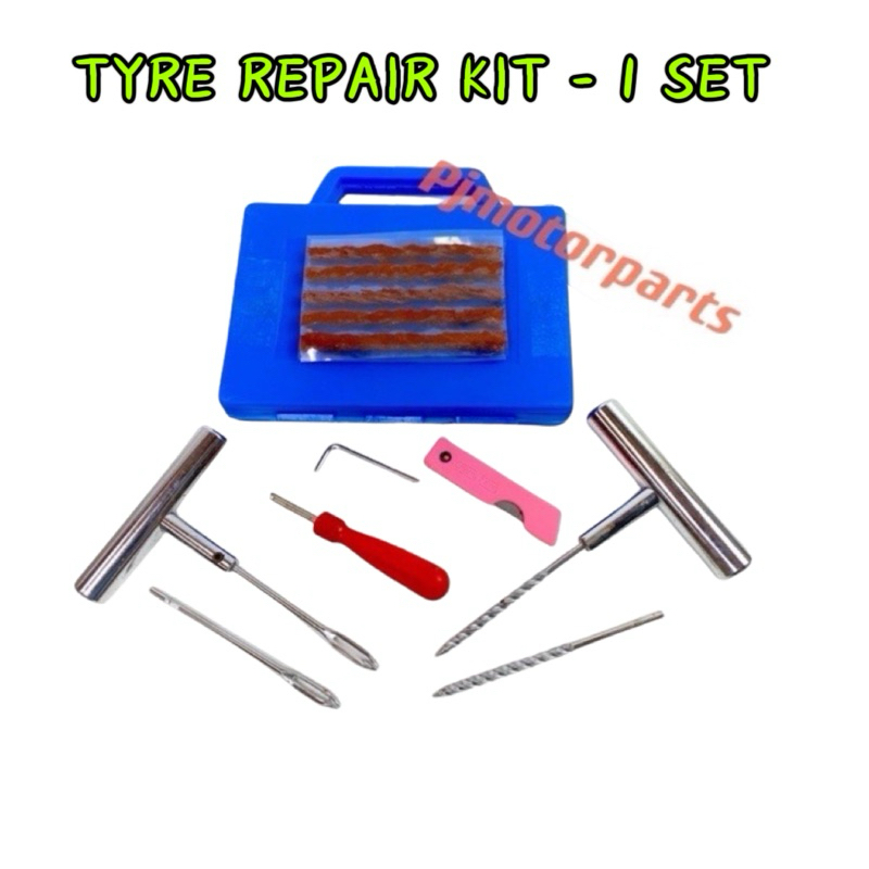 CAR & MOTORCYCLE TYRE REPAIR KIT TOOL TOOLS / ALAT TUMPUNG CACING TAYAR ...