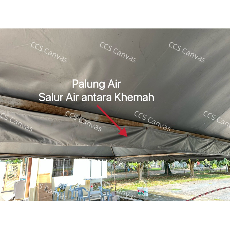 Canopy Khemah Canvas Salur Longkang Salur Air Kanvas Tadahan Air Hujan ...