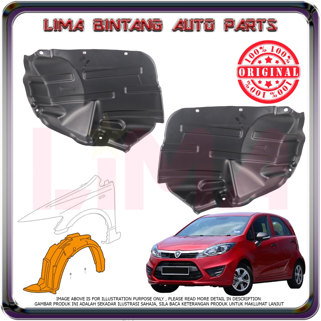 Proton Iriz Rear Fender Protector , Fender Liner Cover ( Daun Pisang ...