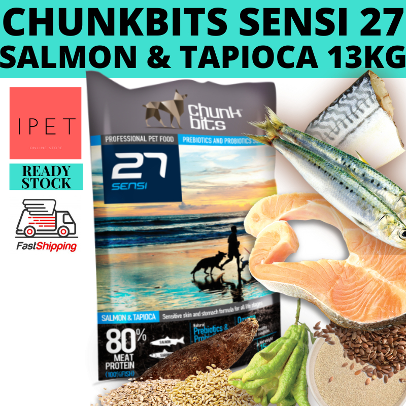 [Free Shipping] Chunk Bits Sensi 27 Salmon & Tapioca 13kg | Shopee Malaysia
