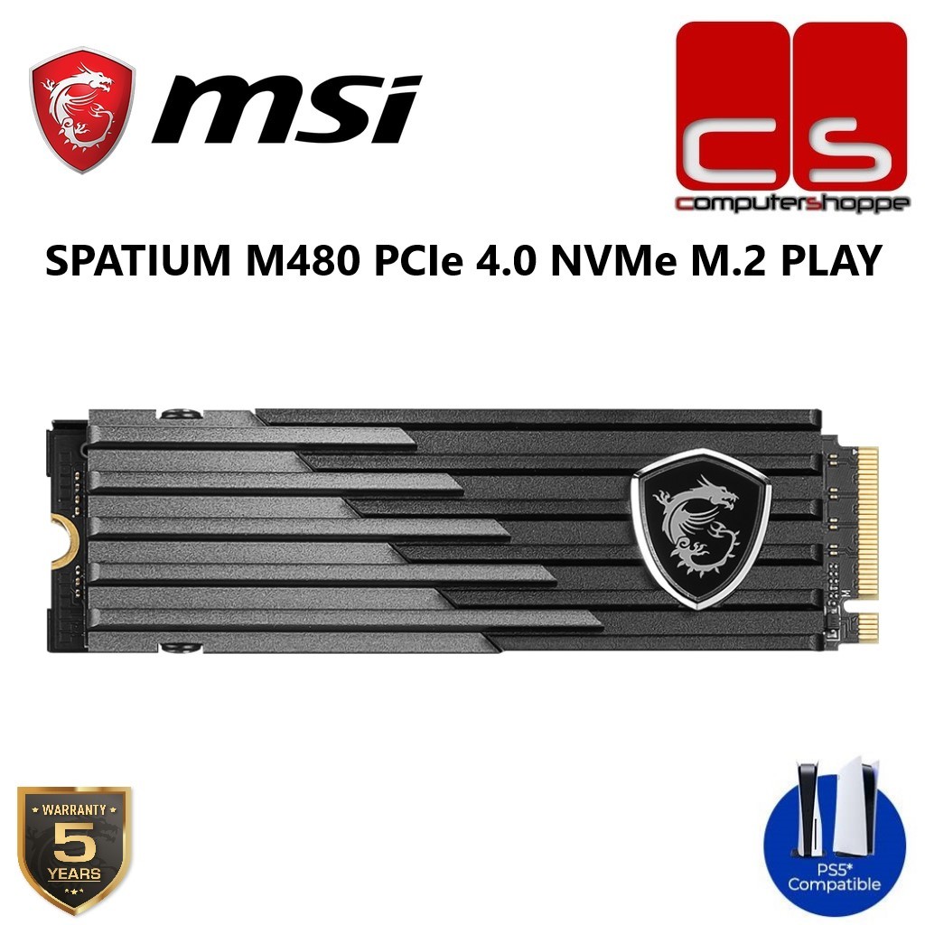 MSI SPATIUM M480 PCIe NVMe PLAY 1TB SSD (PS5 Compatible