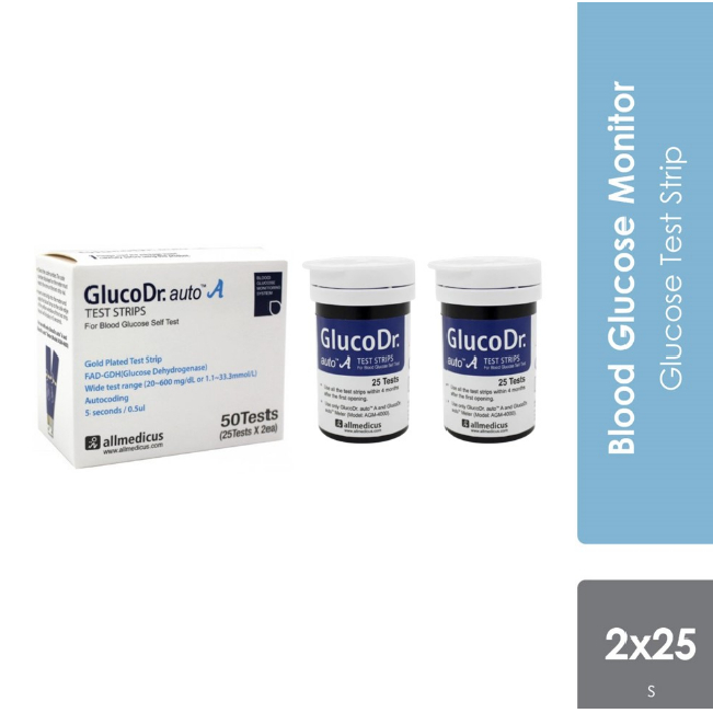 Gluco Dr. Auto Glucometer Test Strips 50s | Glucose Monitor Strips ...