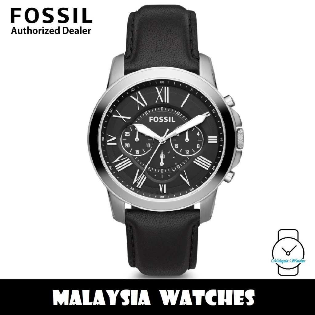 OFFICIAL WARRANTY Fossil Men s FS4812IE Grant Chronograph Black Leather Watch FS4812 100 Original Shopee Malaysia