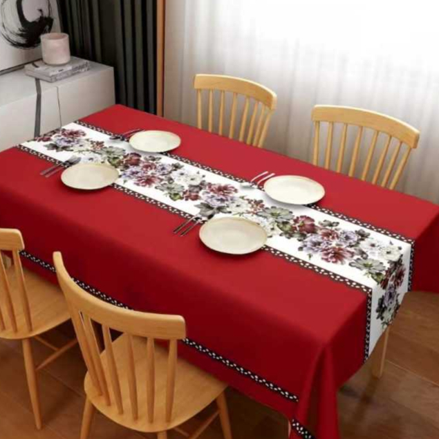 KK PVC Table Cloth Vintage Water Proof Table Cover Alas Meja Makan Alas
