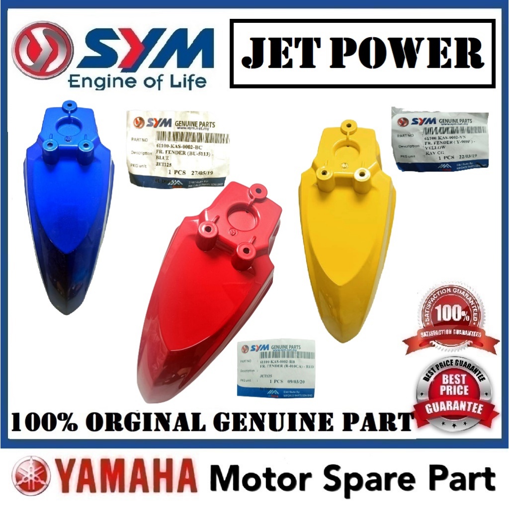 Original Sym Jet Power Front Fender Kas Magat Mudguard Mud Guard Depan