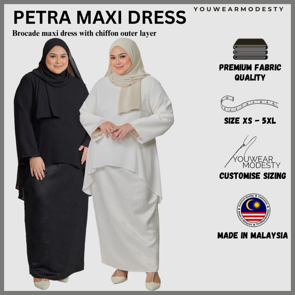 YouWearModesty Petra Jubah muslimah dress plus size baju raya plus size 2024 Shopee Malaysia