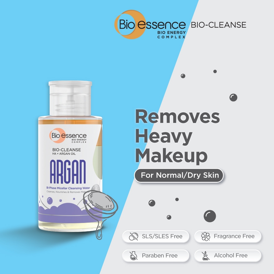 Bio-essence Bio-Cleanse HA + Argan Oil Bi-Phase Micellar Cleansing ...