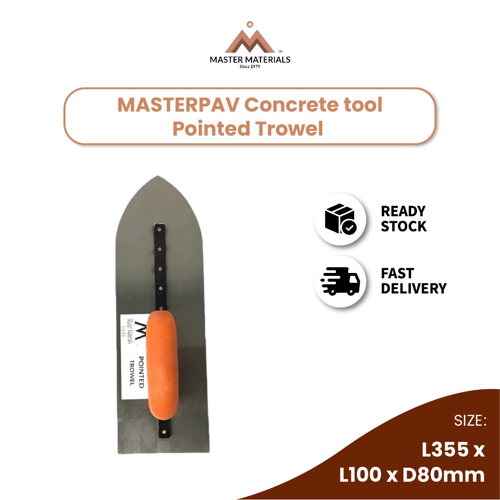 MASTERPAV Concrete Tool Pointed Trowel (120mm x 365mm) | Shopee Malaysia