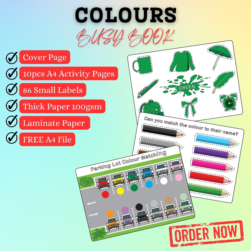 Busy Book | Colours | Montessori Learning Binder | Kids Toddler Toys ...