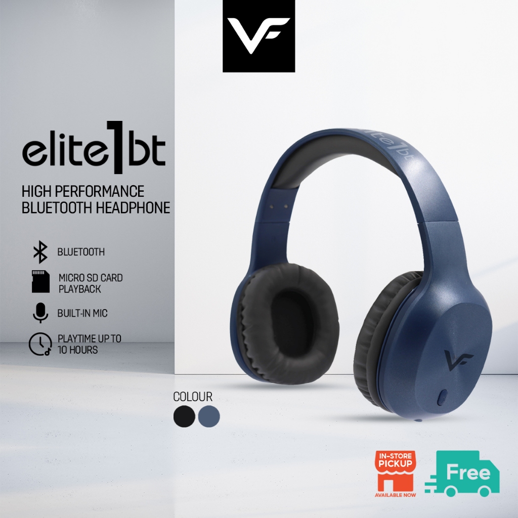 Vinnfier Elite 1 BT Wireless Bluetooth Headphones With Mic MicroSD Card Slot Up to 10 hours